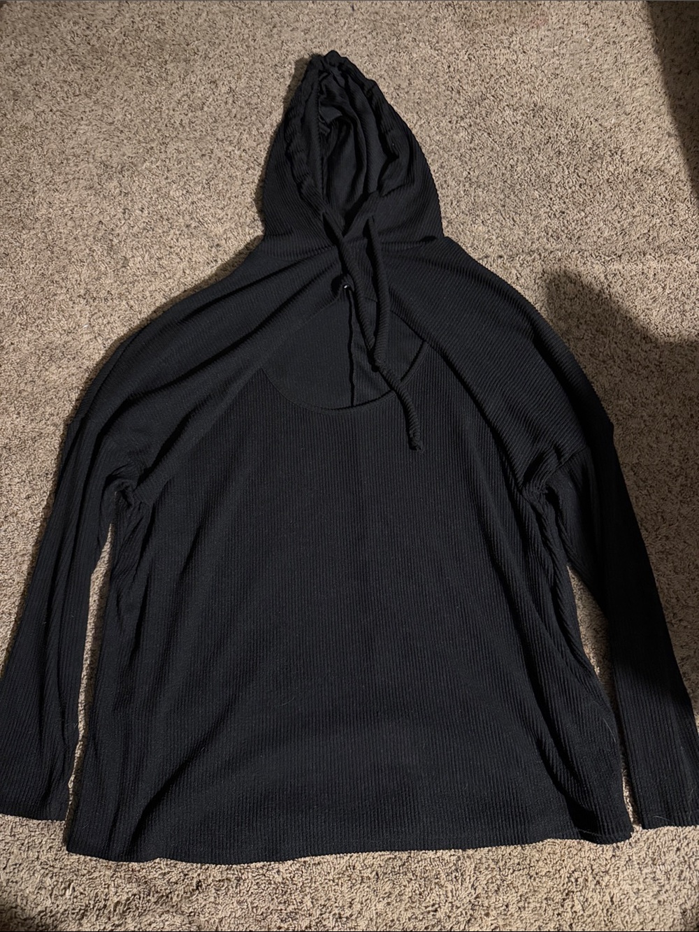 white birch Black Hooded Sweater